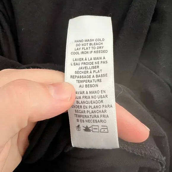 Frame Black Agnes Ruched Knit Long Sleeve Top Size L - Picture 7 of 8